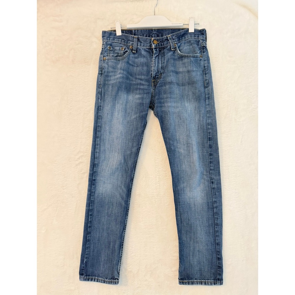 Levis 513 Slim Straight Jeans Mens 30x30 Medium Wash Blue Denim Pants